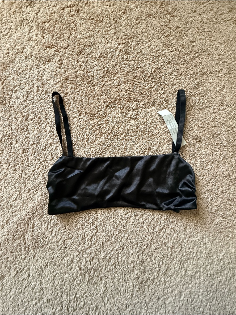 Urban Outfitters Black Satin Crop Top